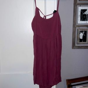 Purple tie back tank dress